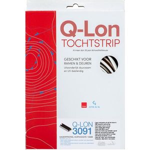 Q-Lon tochtstrip QL3091 zwart 7 meter