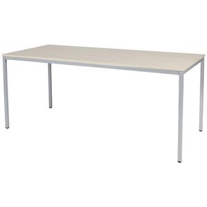 Schaffenburg Domino Basic vergadertafel aluminium ondersel lindberg eiken blad 180 x 80 cm