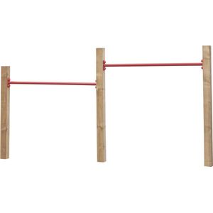 Houten duikelrek dubbel (SwingKing)  2 duikelstangen met Houten Palen voor Buiten in de Tuin  FSC Hout