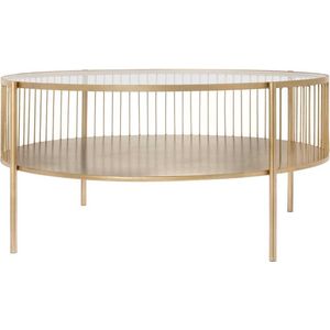 Riverdale - Rocco - Salontafel - Goud - Metaal, Glas - Ø80 cm