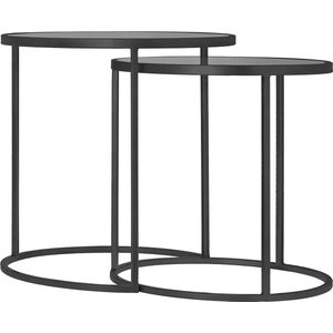 Bijzettafel Amaro 50cm zwart - set van 2