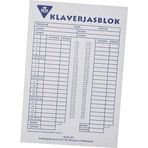 Scoreblok Klaverjas 50 vel | 5 stuks