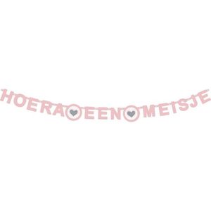 Letterslinger haza hoera een meisje roze | Omdoos a 5 stuk | 5 stuks