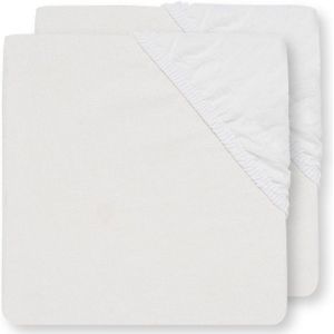 Jollein Baby Hoeslaken Ledikant - Wit - Katoen - 70x140cm