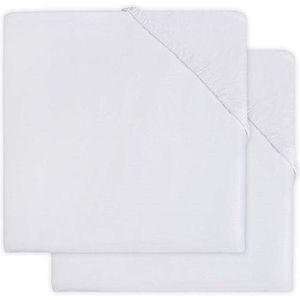Jollein Hoeslaken Molton Ledikant 60x120cm - Wit - 2 Stuks