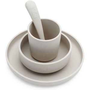 Jollein - Kinderserviesset 4-delig (Nougat) - Siliconen - Baby Servies, Baby Bestek - 6-18 maanden
