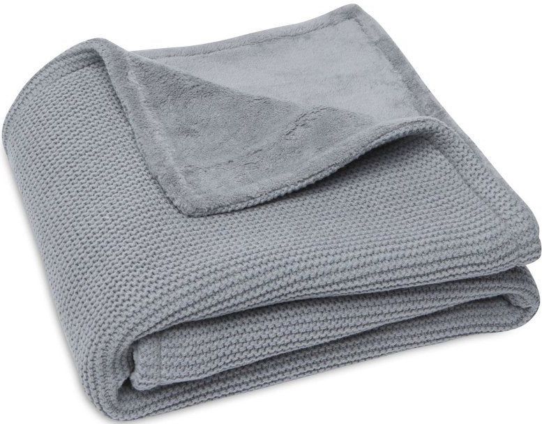 Jollein Wiegdeken Basic Knit Stone Grey/Fleece 75x100cm