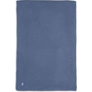 Jollein Basic Knit Jeans Blue / Fleece 100 x 150 cm Ledikantdeken 517-522-66039