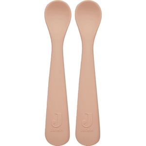 Jollein - Lepeltje (Pale Pink) - Siliconen - Baby Lepel, Baby Servies - 2 stuks - 6-18 maanden