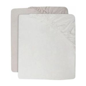 Jollein - Baby Hoeslaken Jersey (Ivory/Nougat) - Katoen - Hoeslaken Wieg - 2 Stuks - 60x120cm