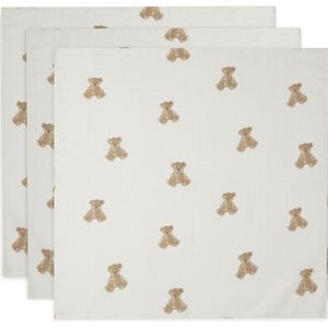 Jollein Hydrofiele Doek Small 70x70cm Teddy Bear - 3 Stuks