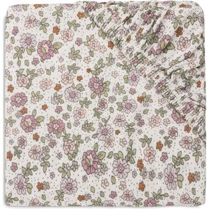 Hoeslaken Jollein Jersey Retro Flowers-60 x 120 cm