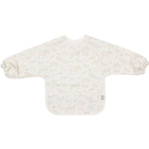 Jollein - Animals Nougat - Slabbetje - Gebroken Wit - Waterproof - Lange Mouwen