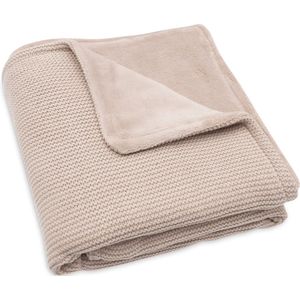 Jollein Deken Wieg Wiegdeken, Wiegdekentje, Dekentje Baby Basic Knit Basic Knit Wild Rose/Fleece