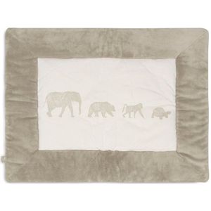 Jollein - Boxkleed 75x95cm - Speelkleed Baby - Animals - Olive Green