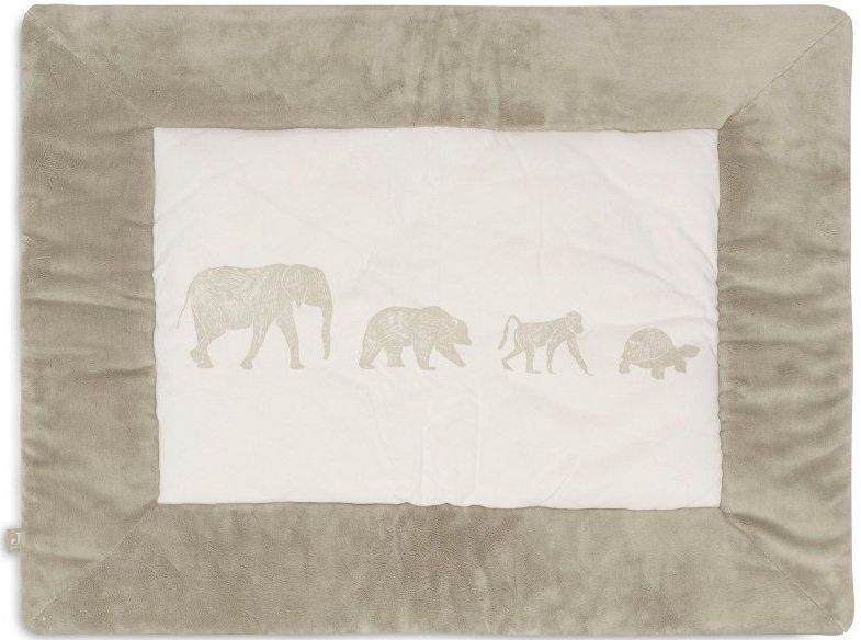 Jollein - Boxkleed 75x95cm - Speelkleed Baby - Animals - Olive Green