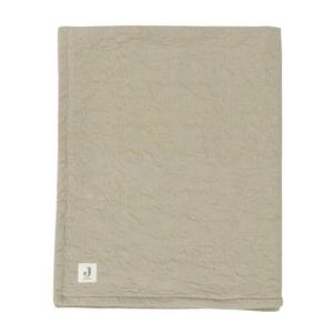Jollein - Deken Wieg 75x100cm - Wiegdeken, Wiegdekentje, Dekentje Baby - Soft Waves - Olive Green/Velvet