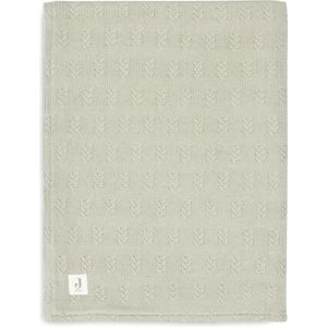 Jollein - Deken Ledikant 100x150cm - Dekentje Baby - Grain Knit - Olive Green/Velour