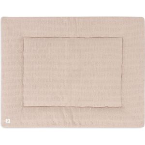 Jollein - Boxkleed 75x95cm - Speelkleed Baby - Grain Knit - Wild Rose