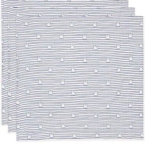 Jollein x Nijntje Hydrofiele Doek Small - 70x70cm - Miffy Stripe - Navy - 3 Stuks