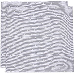 Jollein x Nijntje Hydrofiele Doek Large - 115x115cm - Miffy Stripe - Navy - 2 Stuks