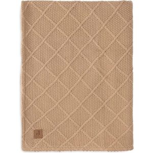 Jollein Deken Wieg Wiegdeken, Wiegdekentje, Dekentje Baby Check Knit Biscuit/Teddy Fleece