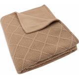 Jollein Deken Ledikant Dekentje Baby Check Knit Biscuit/Teddy Fleece