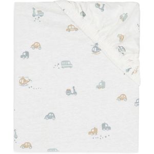 Jollein - On The Go - Wieg Hoeslaken - Wit, Blauw - 100% Jersey Katoen