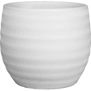 Bloempot In Kleur Mat Wit Keramiek Voor Kamerplant H27 X D26 Cm- Plantenpotten Binnen