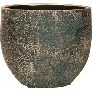 Bela Arte Bloempot Binnen Madeira Blauw / Goud 14 H 13 cm