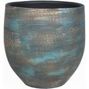 Floran pot madeira blauw goud maat in cm: 20 x 20