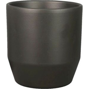 Plantenpot - keramiek - mat antraciet - 12x11cm - Plantenpotten