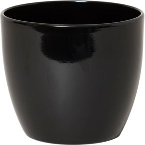 Floran Bloempot/plantenpot Boule - zwart - glans - keramiek - 32 x 27 cm