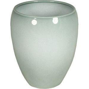 Bloemen vaas/vazen glanzend misty groen van keramiek D16 x H19 cmï¿½- Bloempot/plantenpot/bloemenvaas