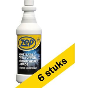 Zep - Vloeibare Ontstopper - 6 Flessen van 1 Liter - Effectief voor Leidingen
