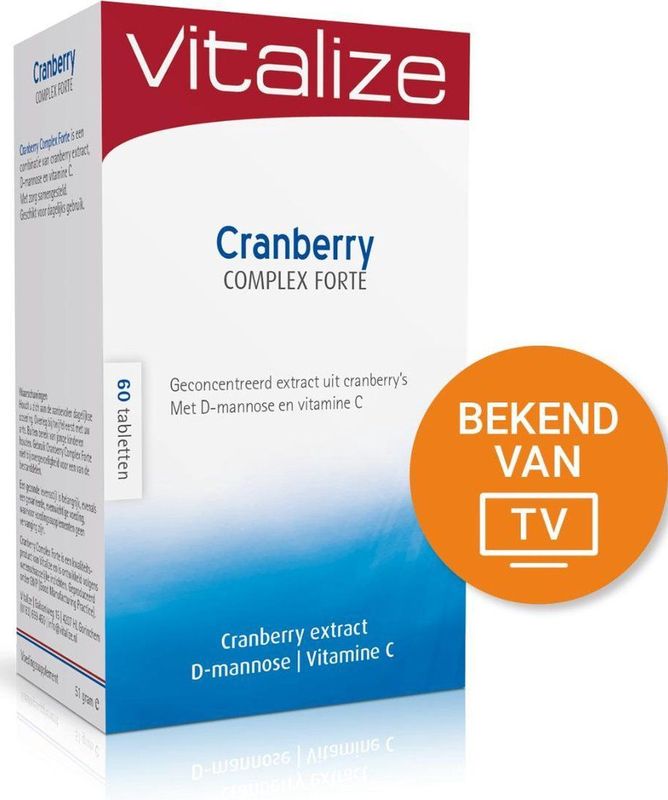 Vitalize Cranberry Complex Forte 60 tabletten - Combinatie van cranberry, vitamine C en D-mannose - Met cranberry extract