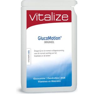 Vitalize GlucoMotion Origineel glucosamine 120 tabletten - Meest complete supplement binnen de GlucoMotion® reeks - Bevat glucosamine, chondroïtine, MSM, mangaan, vitamine C en D
