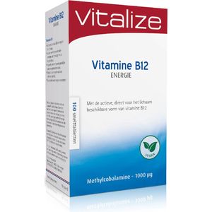 Vitalize B12 Energie 100 tabletten - Draagt bij aan extra energie bij vermoeidheid en moeheid - Is goed voor het concentratievermogen, het geheugen en de leerprestaties