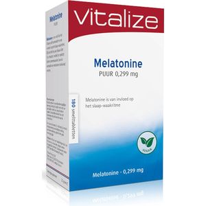Vitalize Melatonine Puur 0,299 mg 180 tabletten - Speelt een rol bij een goede nachtrust - Handige smelttabletten