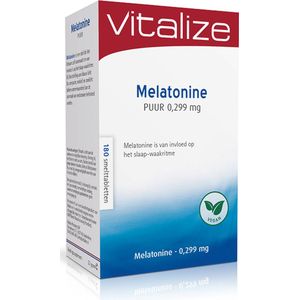 Vitalize Melatonine Puur 0,299 mg 180 tabletten - Speelt een rol bij een goede nachtrust - Handige smelttabletten
