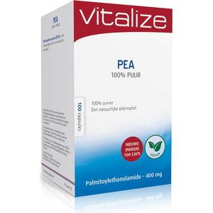 Vitalize PEA 100% Puur 100 capsules - Lichaamseigen stof, effectief en veilig - 400 mg Pure PEA () zonder toevoegingen