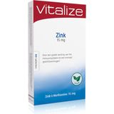 Vitalize Zink 15 mg 90 tabletten - Goed voor skelet, haar, huid & nagels - Bevat de juiste dosering zink 15 mg per tablet