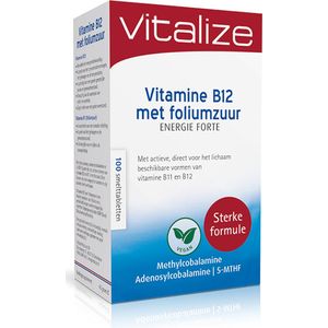 Vitalize - Vitamine B12 Energie Forte - 1500 µg - 200 µg - Smelttabletten