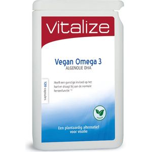 Vitalize Vegan Omega 3 Algenolie DHA 120 capsules | Gunstige invloed op het hart - Goed voor het gezichtsvermogen¹