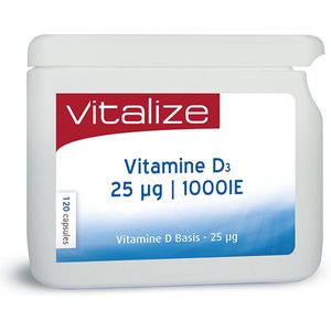 Vitalize Vitamine D Basis 25 µg 120 capsules - Voor het behoud van sterke botten en tanden - Ondersteunt het immuunsysteem