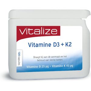 Vitalize Vitamine D3 + K2 120 capsules | Best opneembare vorm van vitamine D en K - Voor het behoud van sterke botten