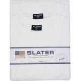 Slater 2500 BASIC 2 pack T shirt ronde hals korte mouw wit % katoen