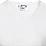 Slater - Stretch T-shirt V-hals - Wit - 2-pack