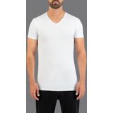 Slater - Stretch T-shirt V-hals - Wit - 2-pack
