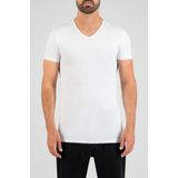 Slater - Stretch T-shirt V-hals - Wit - 2-pack